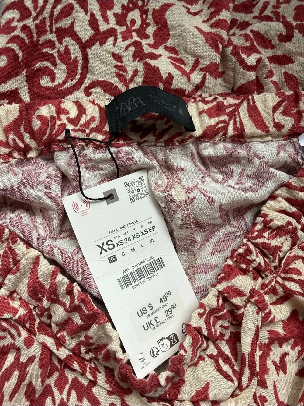Zara Red and Cream Floral Relaxed Matching Set